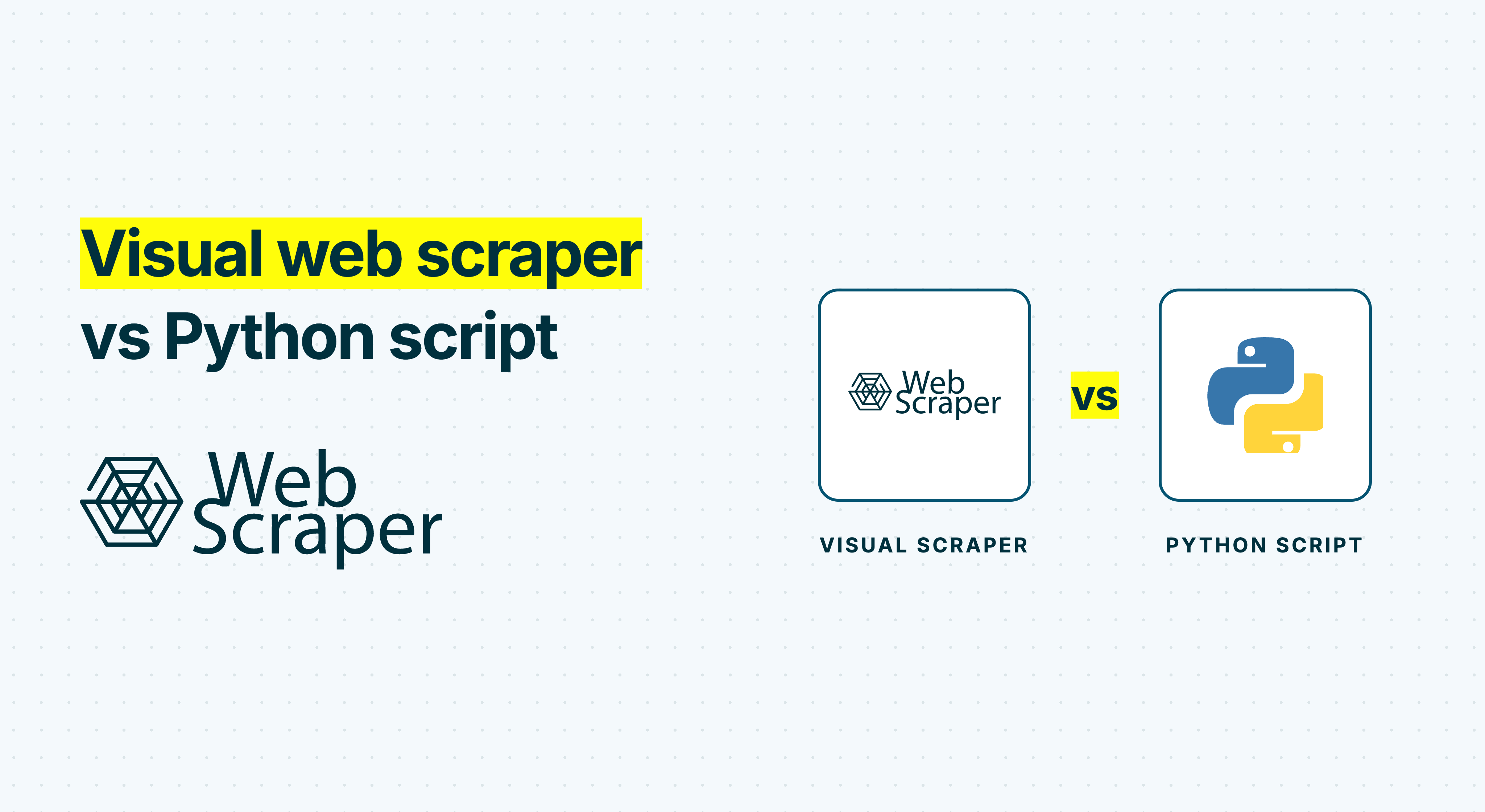 python script Images High Quality Grahic Visual web scraper vs Python script | Web Scraper